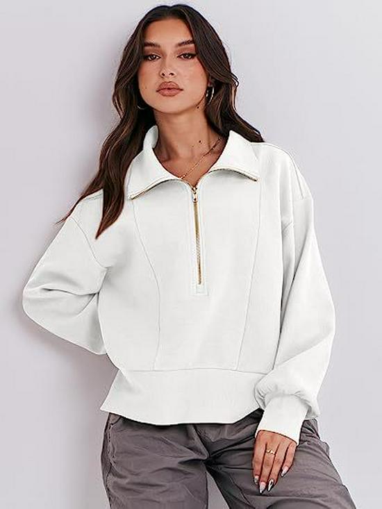 2025 Autumn European & American Women's Loose Zipper-Neck Long Sleeve Hoodie