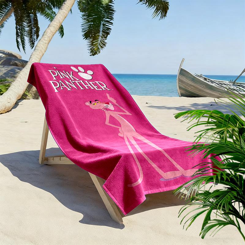 Pink Panther Print Strandtuch, Großes Weiches Schnelltrocknendes Handtuch für Strand Camping Schwimmen