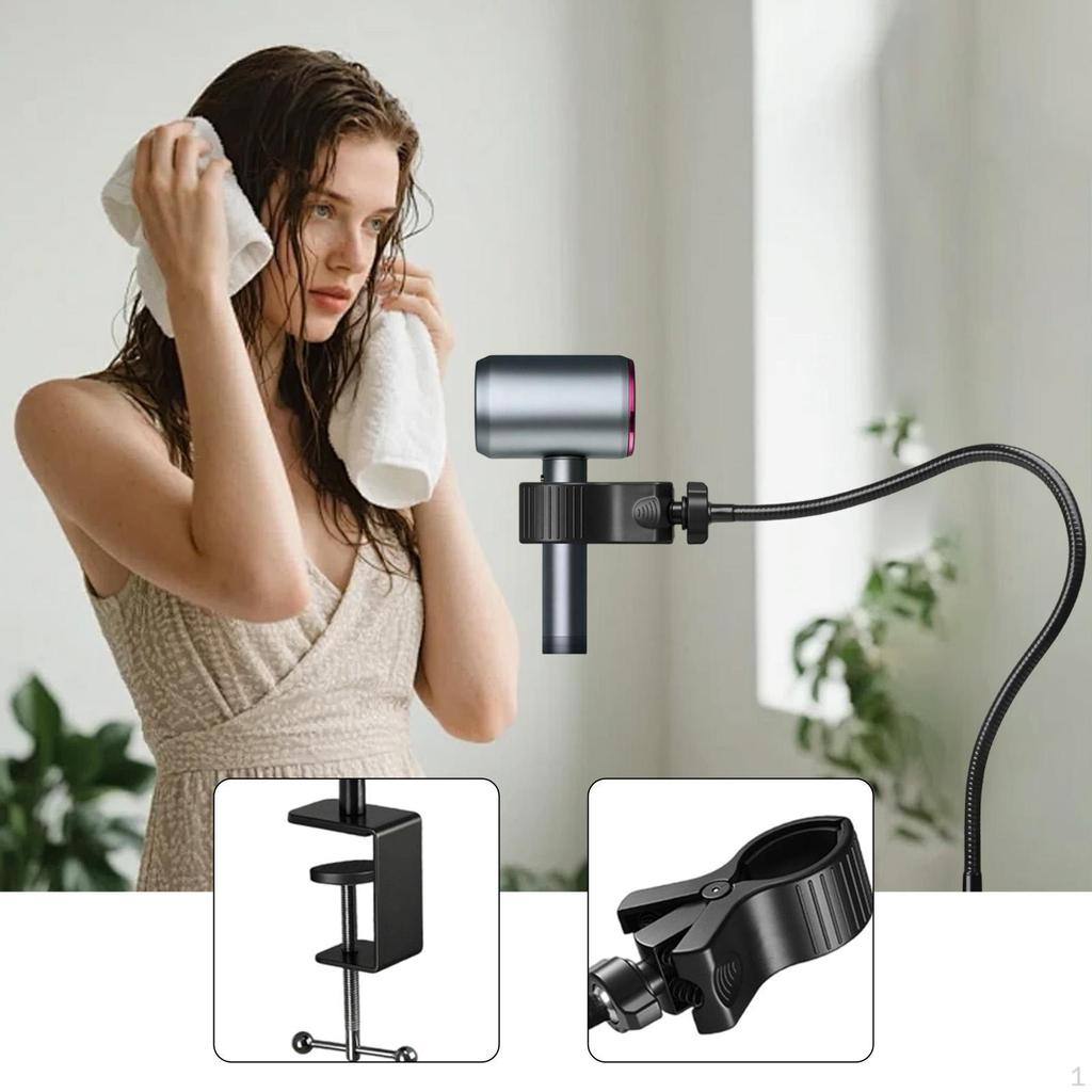Holder with 360° Rotating Clamp, Metal Countertop Stand, Ideal for Dormitories, Hotels, And Homes.