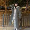 Women's Autumn Winter Fashion Mid To Long Length Jacket Korean Female Lamb Wool Loose Hooded Coat Casual Long Overcoat
