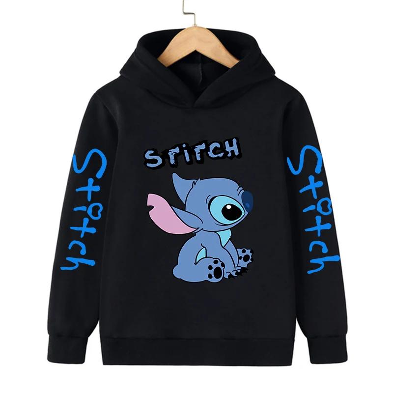 Neu im Cool Stitch Hoodie Kinder Cartoon Kleidung Mädchen Junge Lilo und Stitch Sweatshirt Manga Hoody Baby Freizeit Oberteil 130CM