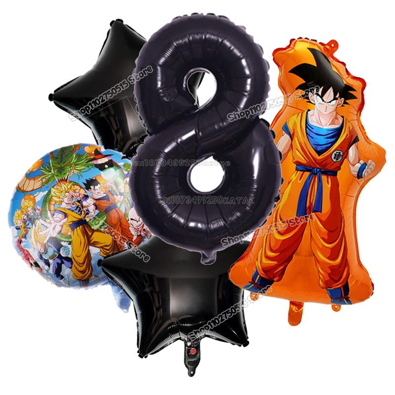 Anime Son Goku Kinderverjaardag Decoratie Dragon Ball Nummer Ballonnen Set Jongen Meisje Feestartikel Cartoon Babyborrel Verjaardagsdecor