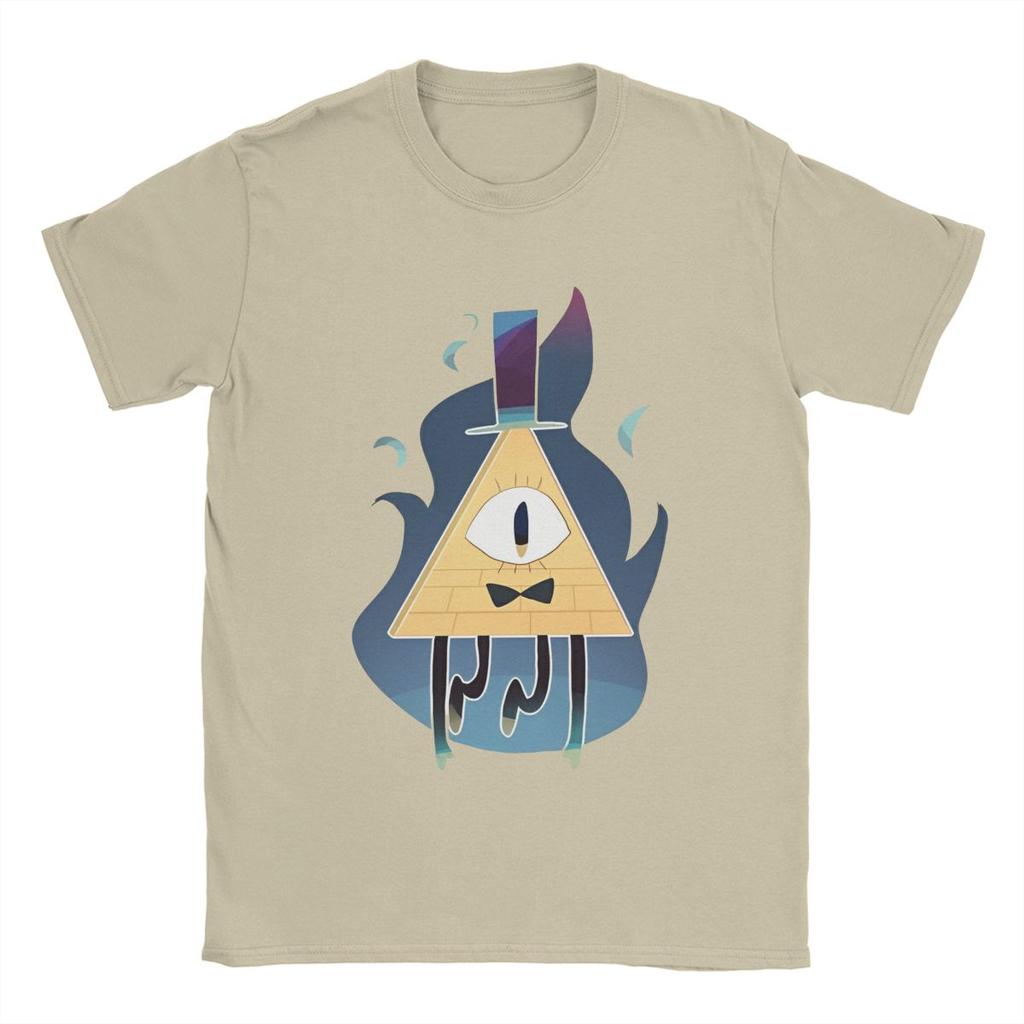 Gravitys Bill Cipher Men's T Shirts Falls Vintage Tee Shirt Short Sleeve O Neck T-Shirt Pure Cotton Summer Merch
