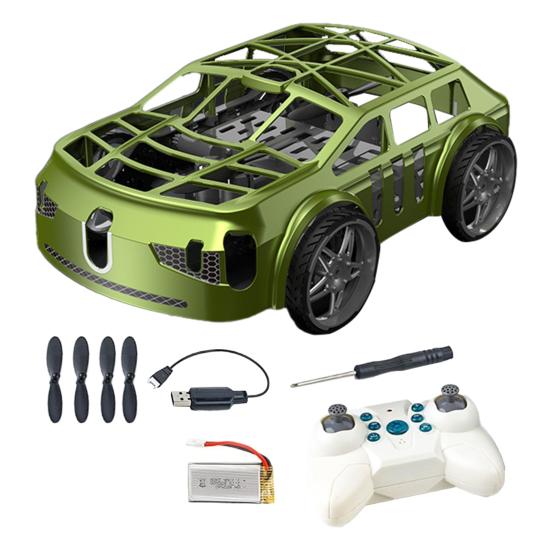 2-In-1 Remote Mini RC Flying Car with Control Drone Car Toy LED Lights Easy Fly Remote