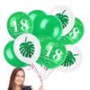 10pcs Amawill 12inch Latex Balloons with Flamingo Pineapple&Leaves Stickers for Tropical Party