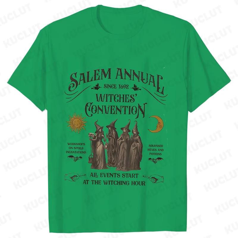 Salem Witch TShirts for Women Vintage Funny Halloween T Shirts Short Sleeve Loose Trendy Spooky Season Graphic Tees Retro Tops