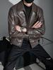 2025 Men's Trendy Loose Casual Motorcycle Leather Jacket - Cool Scruffy Autumn/Winter Coat