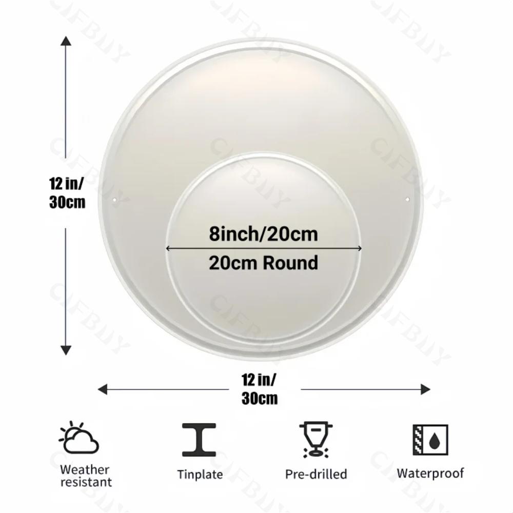 Round Metal Tin Sign Art Painting Wreath Decorative Plates Cartoon Snowman Christmas Poster for Home Garden Garage Wall Decor