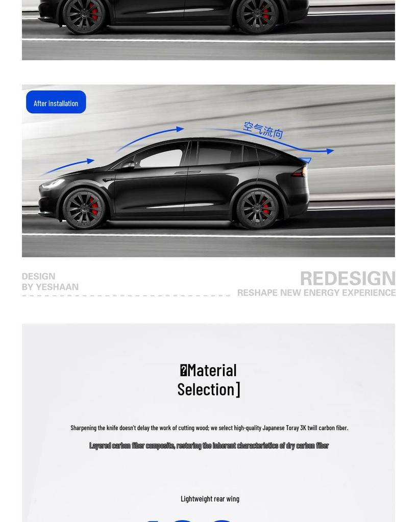 Tesla Model Y Rear Spoiler Deflector: Carbon Fiber Performance Edition