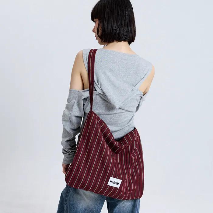 STRIPE ECO CROSS BAG RED