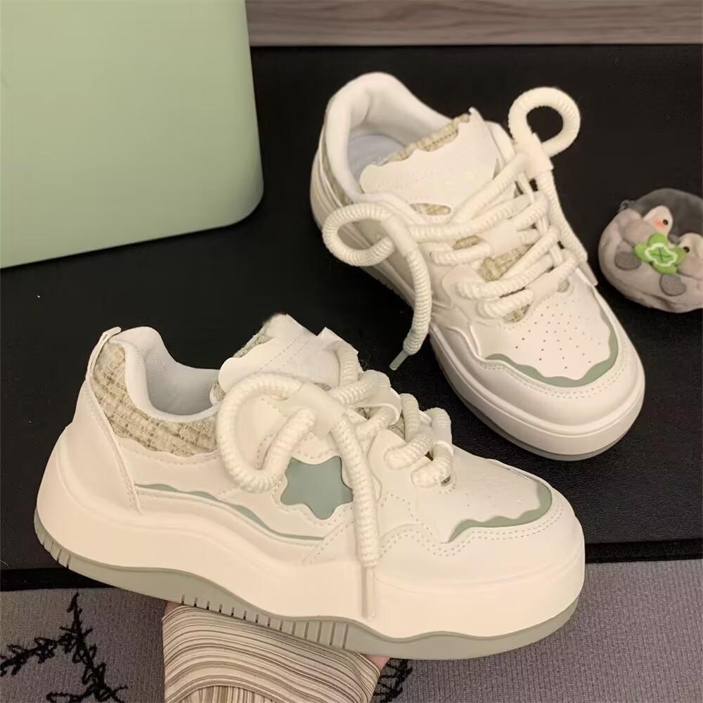 Women's Shoes Platform White Shoes 2025 Spring and Autumn New Versatile Small Fragrant Casual Board Shoes Original Star Casual Shoes Women