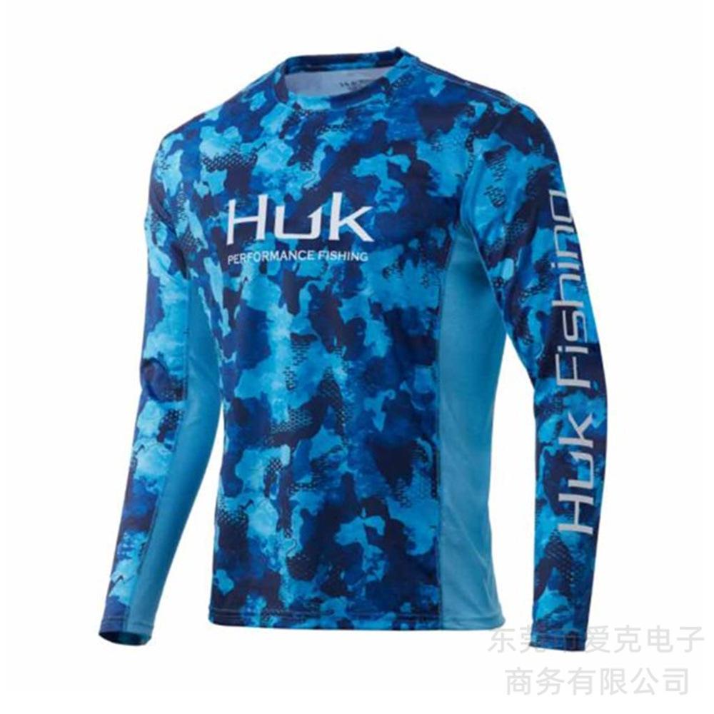 HUK fishing suit quick-drying long-sleeved summer outdoor sunscreen suit sportswear Luya fishing shirt breathable T-shirt men