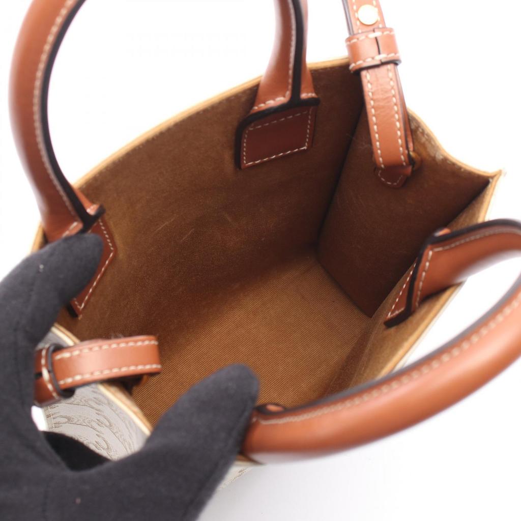 Used CELINE Mini Vertical Cover Triomphe 2WAY Handbag 194372BZK PVC Coated Canvas Leather Beige Brown Used Women