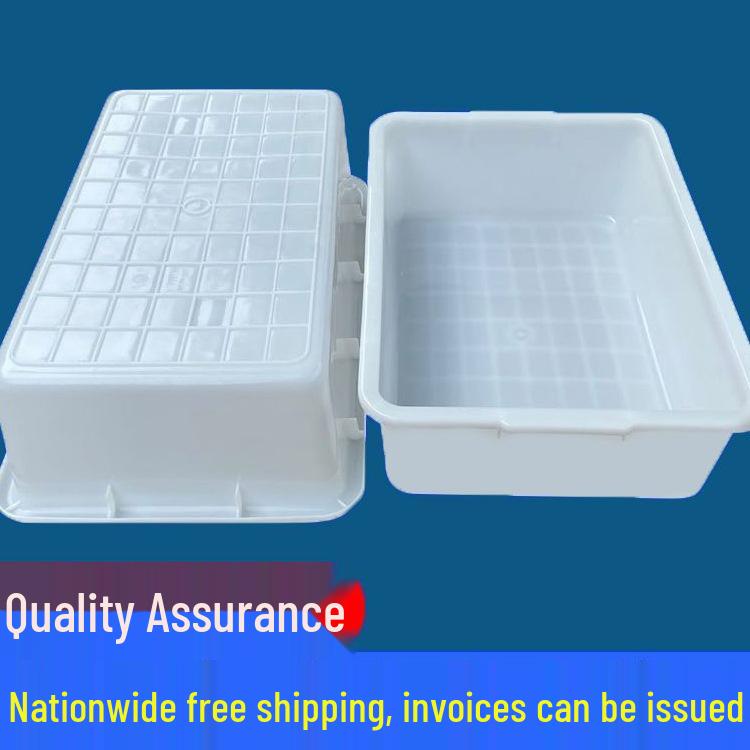 Popular Thickened Plastic Turnover Box: White Square Tray Turtle Breeding Basin with Free Shipping