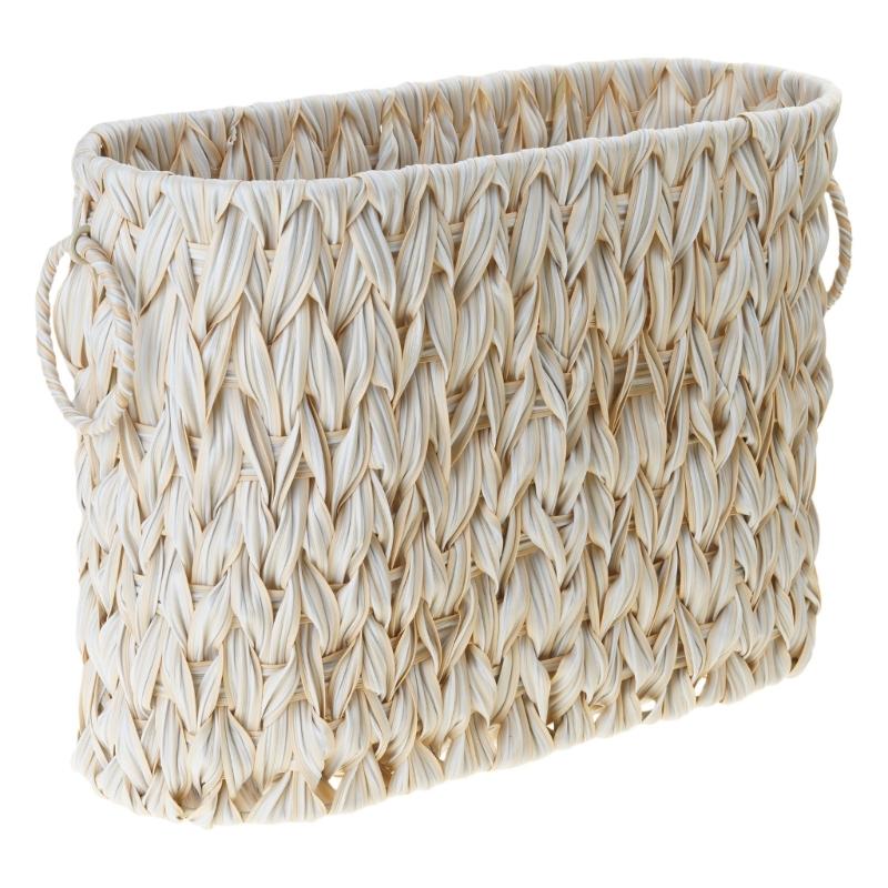 Practical Narrow Wicker Toilet Paper Basket Decorative Stylish Storage for Bathroom Home Closet Organization S
