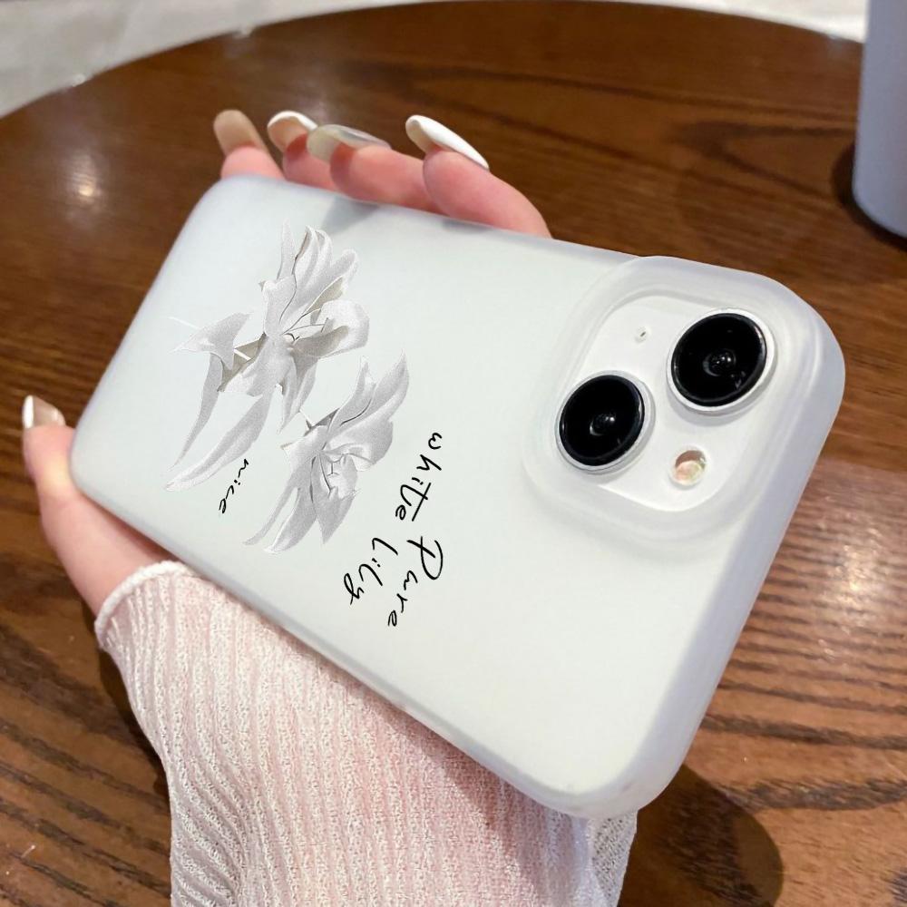 Θήκες κινητών τηλεφώνων για iPhone 11 13 15 Pro Max 12 14 Pro Max Θήκη iPhone 16 15 Plus 13 Pro 12 Frosted Texture Painted Cartoon Flowers