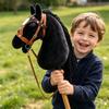 Realistic Plush Hobby Horse Soft Plush Hobby Horse Riding Stick Plush Horse Head  Performance Prop
