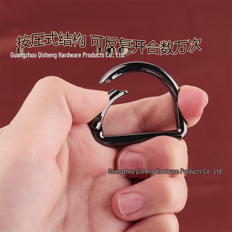 In-Stock: High-Grade D-Shaped Spring Ring Buckle for DIY Bag Handles & Straps