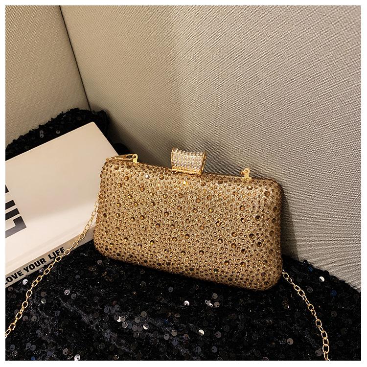 Bolso de Fiesta Brillante para Mujer Bolso de Cena de Celebridad con Diamantes Calientes Bolso de Mano de Pedrería de Lujo Bolso de Noche para Fiesta
