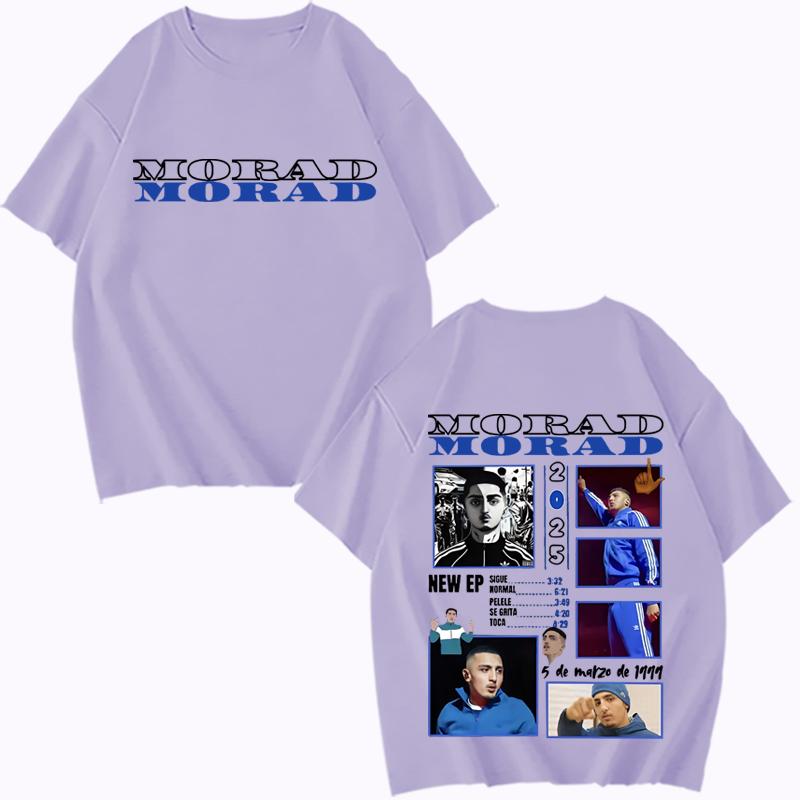 Rapper Morad MDLR 2025 Tour Merch Trička muži ženy Oversized 100% Bavlna Módní krátký rukáv Léto Unisex nadměrná velikost topy