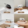 Mooas Multi-Wood Mini Flip Desk Clock, Retro Vintage Analog Automatic Flip Clock, Timer Calendar, Desk Clock with Large Numbers, USB-C Rechargeable, P