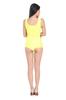 Omoshiro Club Smooth Knit Old-Style School Swimsuit (KNR08) (Extra Large 100kg Size, Yellow)