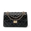 Borsa a tracolla in pelle di mucca a primo strato, catena in pelle di mucca, borsa quadrata piccola in pelle genuina, borsa a tracolla messenger, borsa con diamanti alla moda da donna