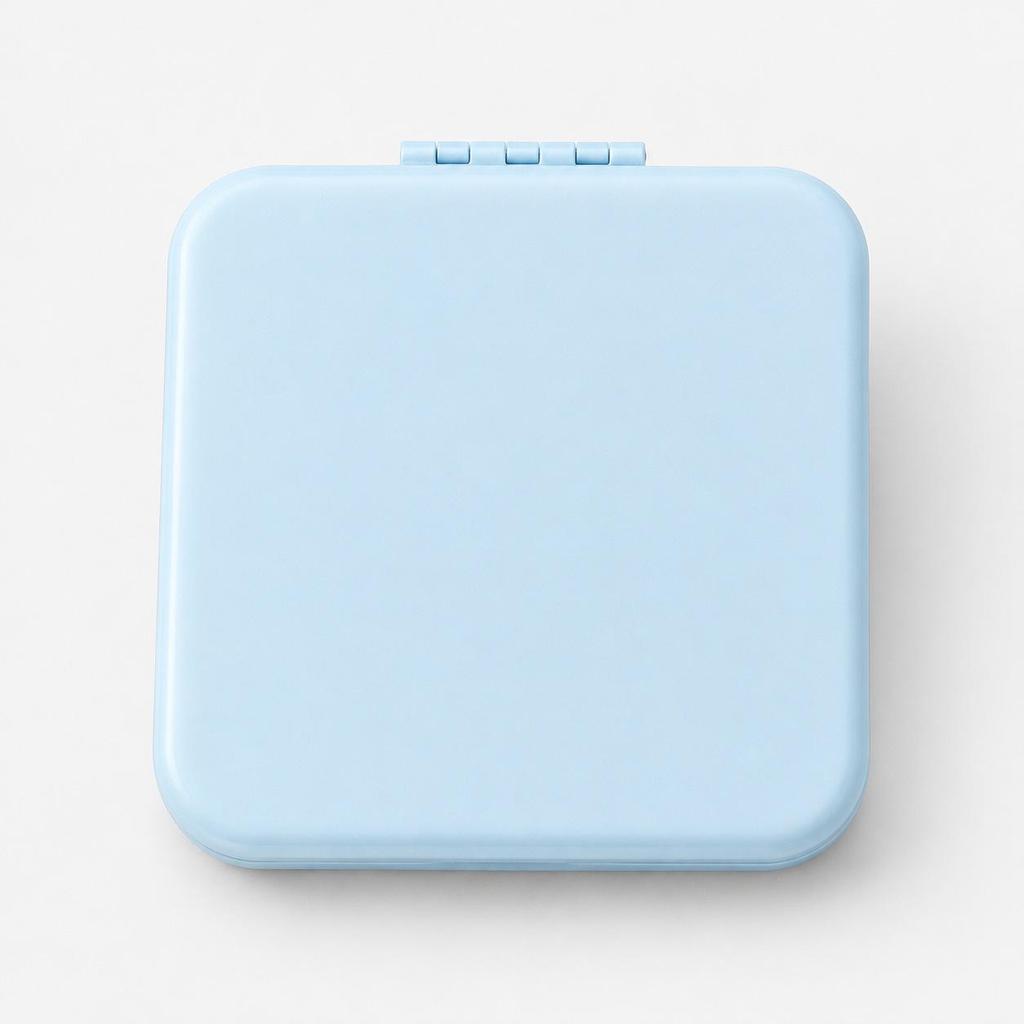 Espejo de Maquillaje Portátil de Acero Inoxidable de Doble Cara - Compacto, Plegable e Ideal para Residencias de Estudiantes