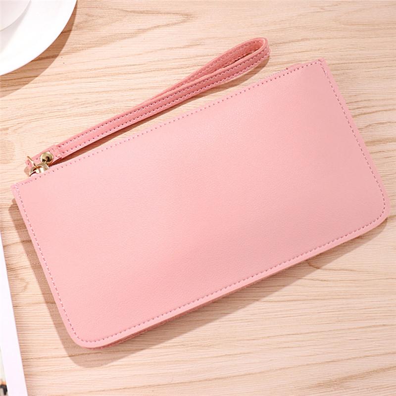 Fashion Women Long PU Leather Clutch Wallet Zipper Card Holder Phone Bag Classic Purse Handbag 6 Colors Available
