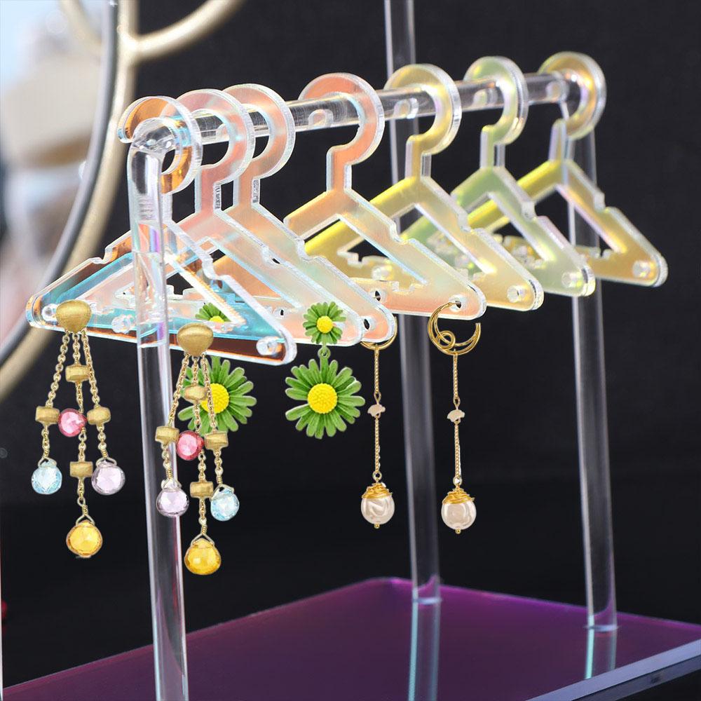 Jewelry Organizer 16pcs Hangers Shaped Jewelry Holder Clothes Hanger Ear Studs Stand  Women Girls