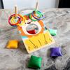 Childrens Lion Fun Bean Bag Toss Ring Game With Wooden Material For Educational Play