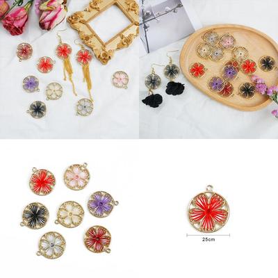 2 buc/pungă 25mm aliaj rotund cu cinci foi pandantiv DIY brățară colier cercei bijuterii accesorii