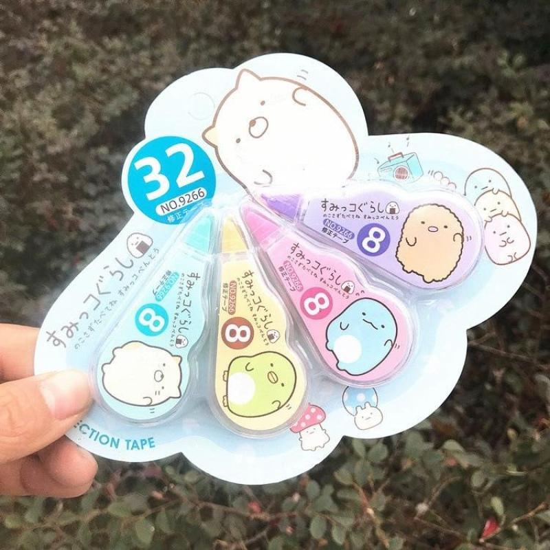 

4 шт. Кавайи Сумикко Гураши Корректор-лента для замазки, промо-подарок, канцелярские товары, школьные и офисные принадлежности