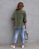 Women's Solid Color Ripped Denim Shirt - Long Sleeve, Loose Fit Bestseller
