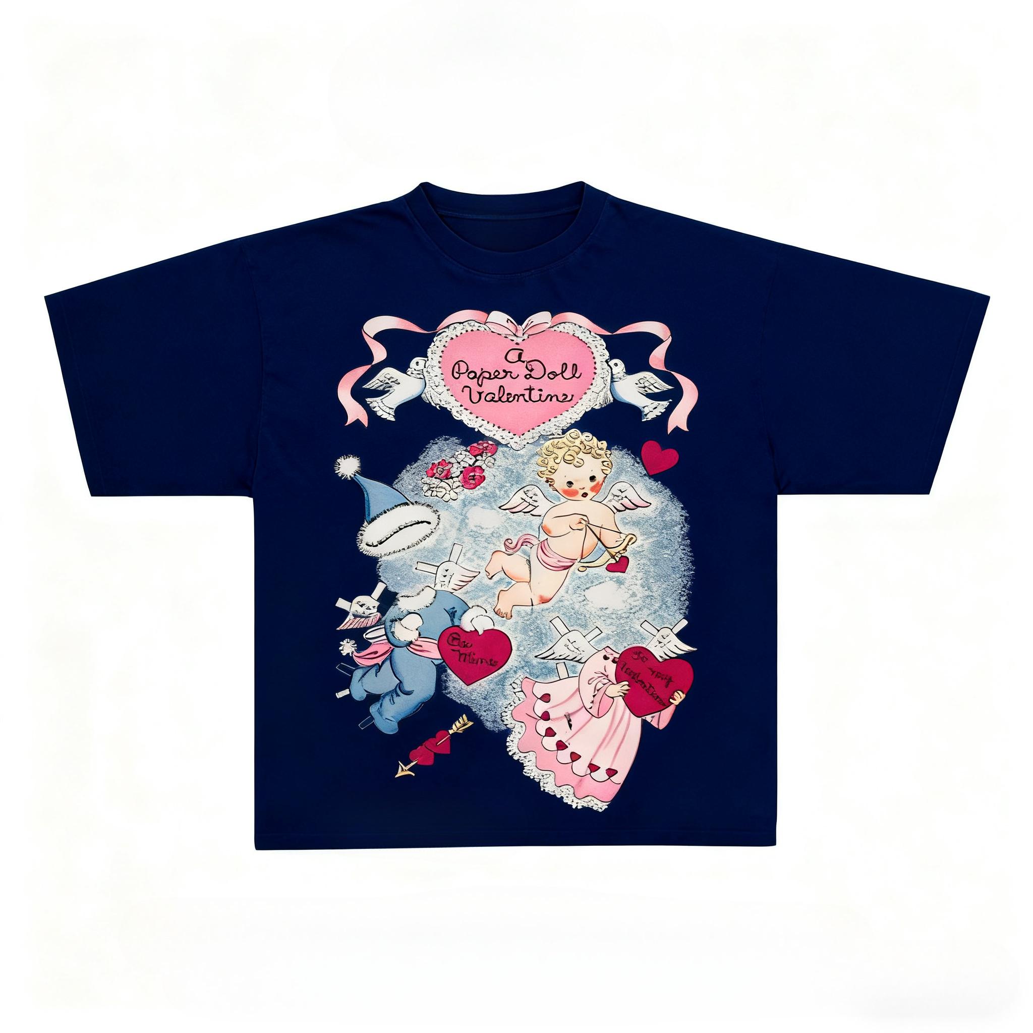 

Милая футболка унисекс из хлопка с графическим принтом ангела, осенняя, с коротким рукавом, уличная мода, трендовая одежда, уличный стиль, зимнее нижнее белье 4XL