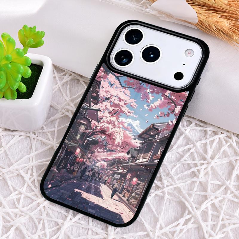 

Чехол для iPhone 17 Air 16e 15 11 12 14 13 Pro Max с рисунком сакуры в Токио, ударопрочный, Cover Coque iPhone 16 Pro Max