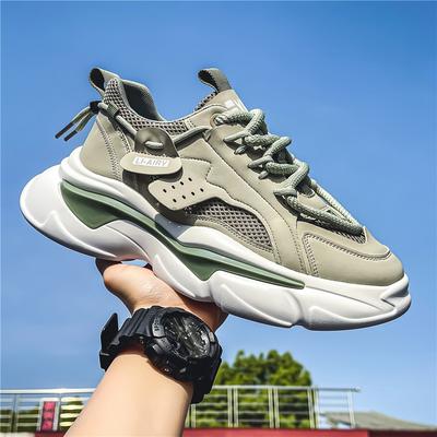 Men Running Shoes Thick Bottom Mesh Breathable Sports Casual Footwear Trending Outdoor Walking Sneakers Adult Men 2025 New