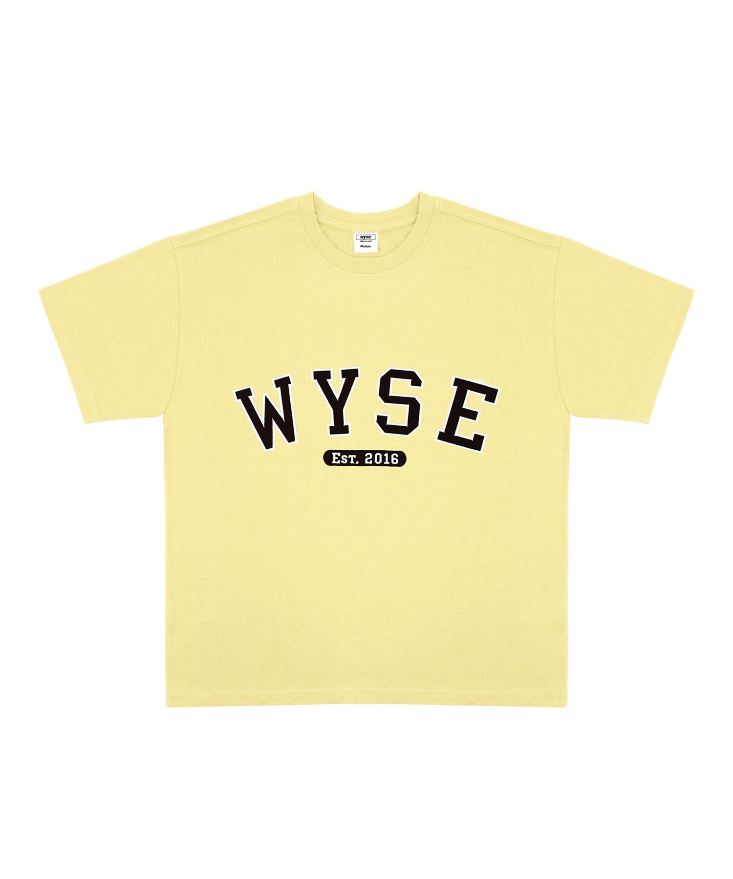 Wise Basic College Logo T-Shirt (Light Yellow) M
