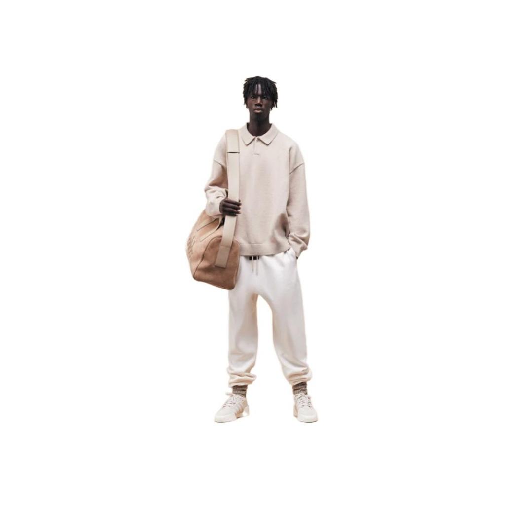 Fear of God Essentials Knit Polo Silver Cloud Men Tops Grey 192BT232182F