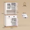 High Kitchen Sideboard, 4 Doors, 2 Glass, 2 Drawers, Worktop, Adjustable Shelves, White