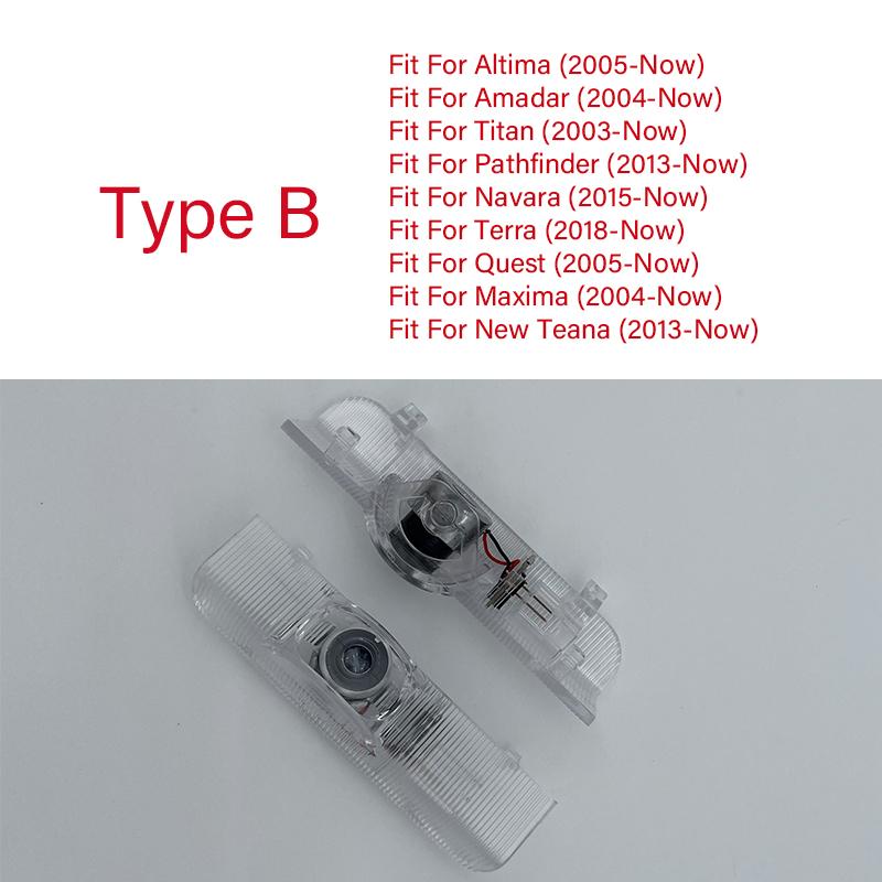 AAZZ1 HD Glass Lens Car Door Light Laser Decor Projection Lamp For Nissan Teana Maxima Terra Altima Amadar Navara Patrol Never Fade