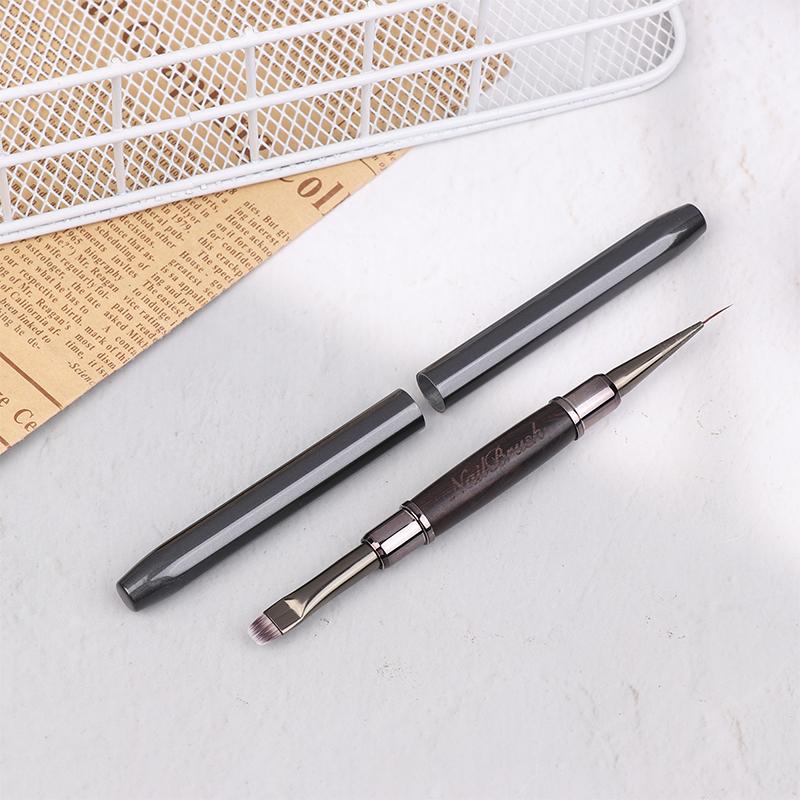 Double-End Nail Pen Brush Glue Phototherapy Pen Uv Gel Liner Brush Dual End Nail Art Drawing Pen Manicure Brushes Tool