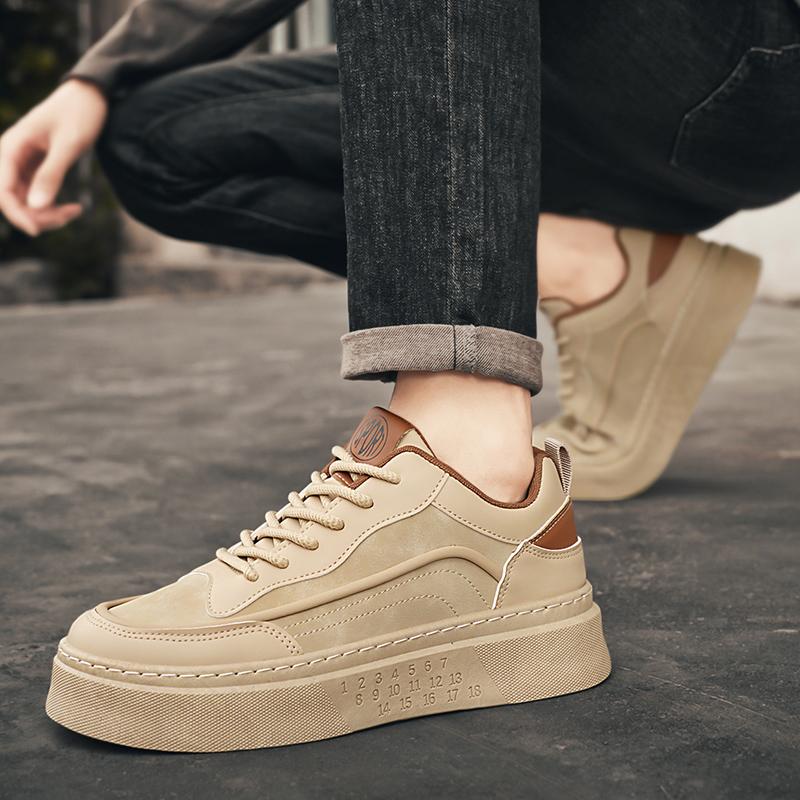 Весняні чоловічі кросівки Високоякісні Дизайнерські Зручні Платформні Туфлі Вуличні Чоловічі Повсякденні На шнурівці Нековзкі Вулканізовані Туфлі