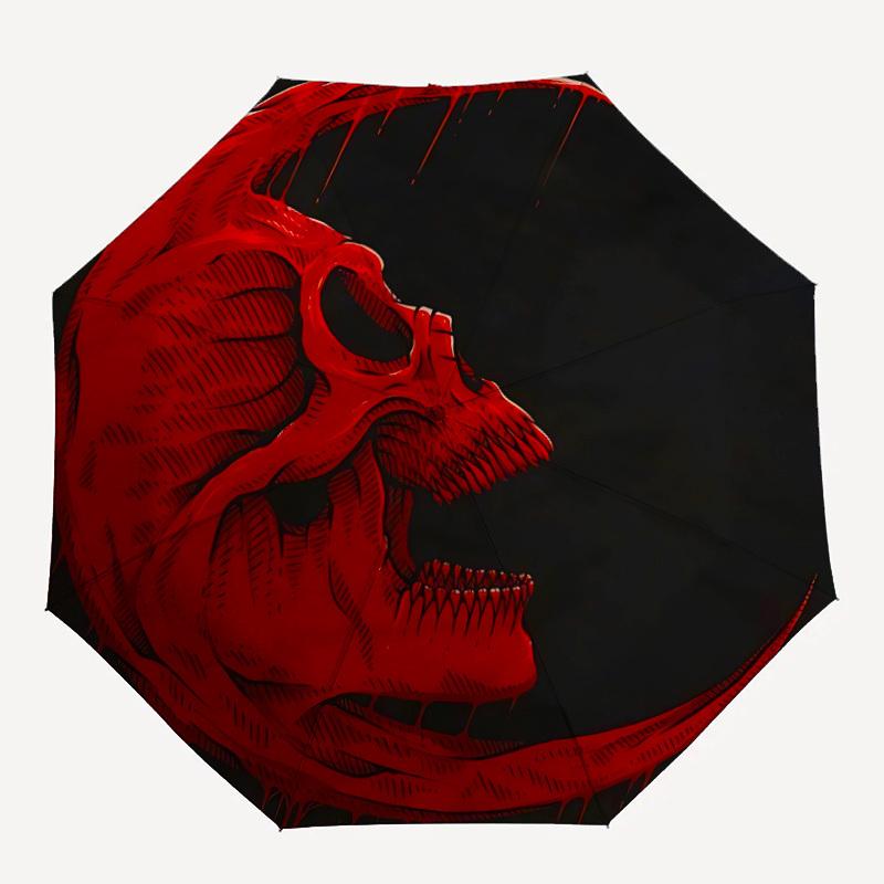 1pc Bloody SkullAutomatic Folding Umbrella, Portable & Foldable Design with 8 Ribs, Casual Outdoor Accessory yy250804194