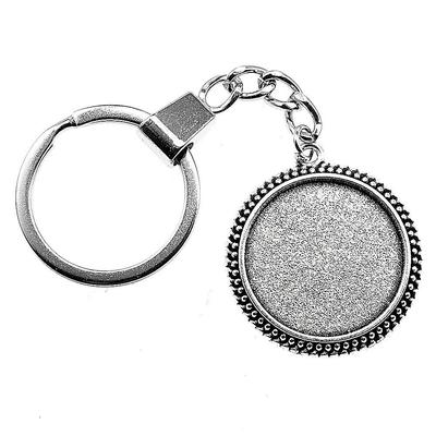 Llaveros de 30 mm Base Redonda de Cabujón de Cristal Bandeja de Montaje Componentes de Joyería Minimalistas QY037
