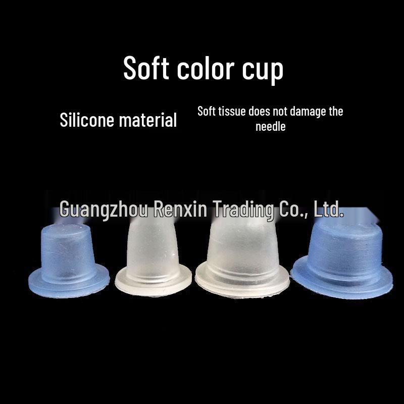 

Soft Silicone Permanent Makeup Ink Cup Ring Blue Small Flat Bottom