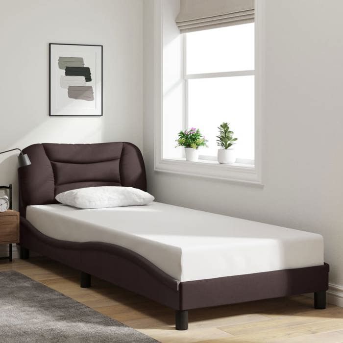 VidaXL Bed Frames Without Mattress Hvar, Upholstered Bed, Slat Base, Single Bed, Adult Bedroom Bed 3207747
