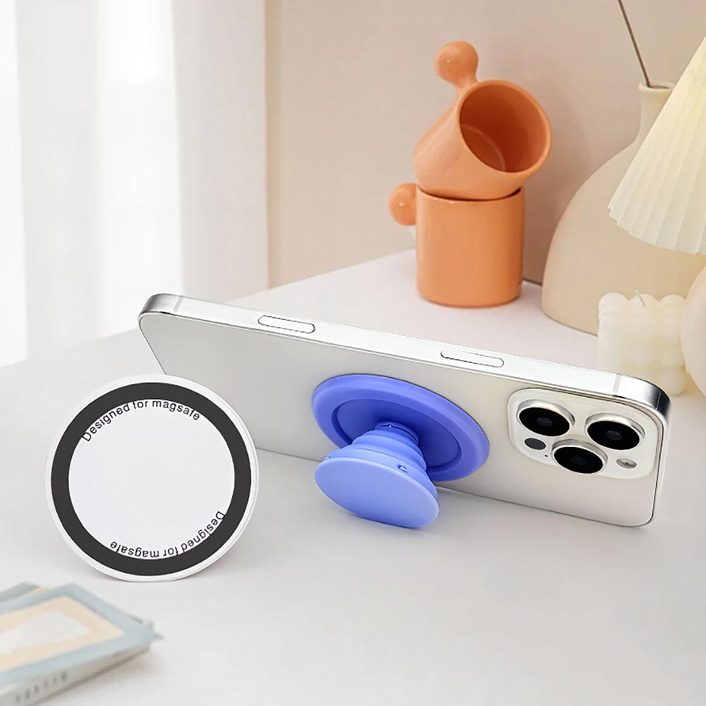 Silicone World Magnetic Folding Mobile Phone Grip Holder Socket Support for Magsafe Ring Finger Expanding Stand Portable Bracket