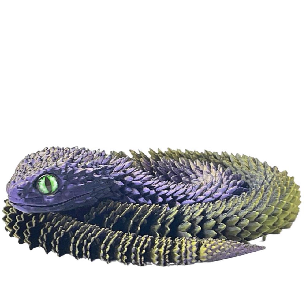 3D Printed Flexible Snake Fidget Toys Realistic Movable Joint Snake Toy 60cm Viper Model Creative for Home Office Decor