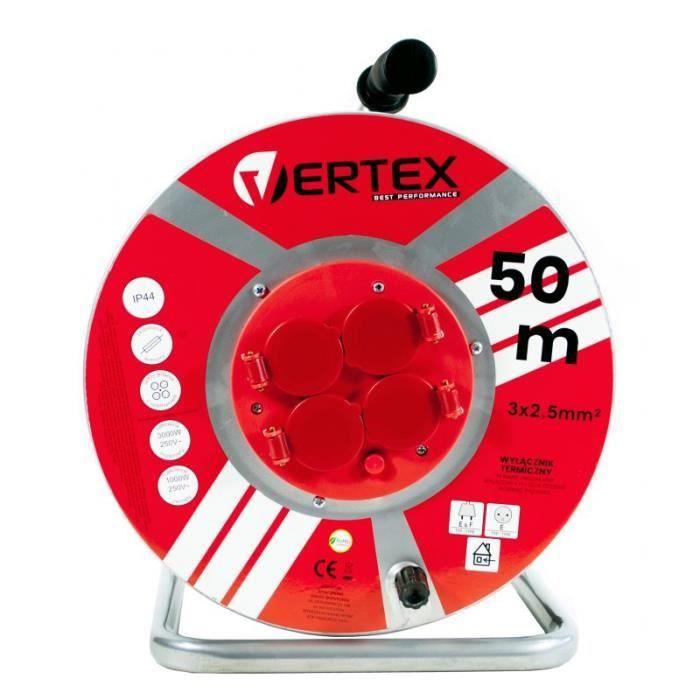 Arborescence Verlengkabel - Vertex - Pb50metal - 50 M - 3x2, 5 Mm - Ip44 Zwart